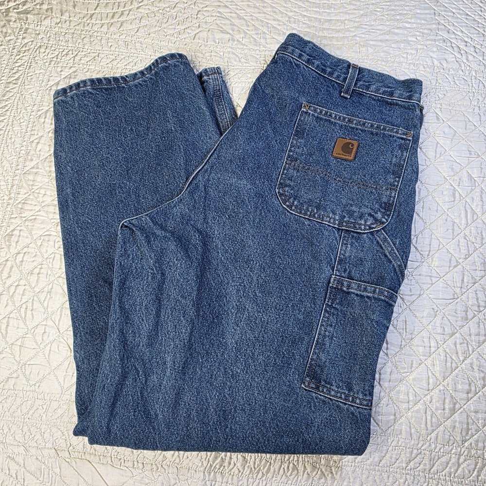 Carhartt B237 DST Original Fit Carpenter Jeans Mens 40x32 Blue Denim Work Pants